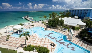 Main pool view from an oceanview room